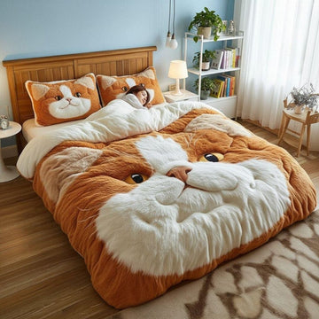 Fluffy Cat Bedding Set – Cozy & Creative Bedding for Cat Lovers